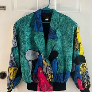 Vintage Abstract Bomber Jacket